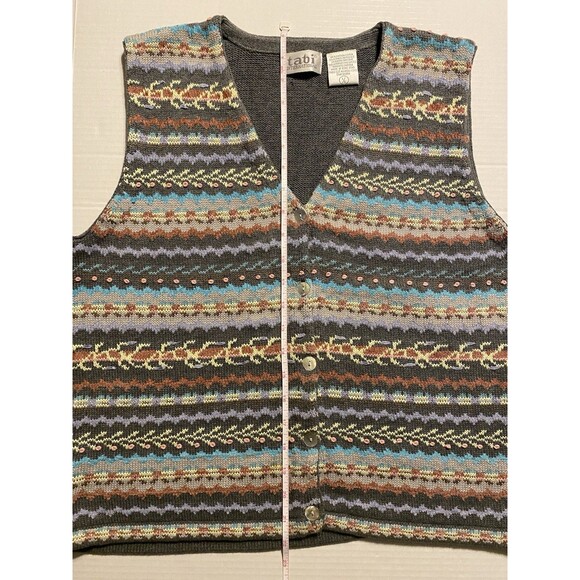 Tabi International Vintage Sweater Vest Cottage Preppy Classic Embroidered Knit - Picture 14 of 15